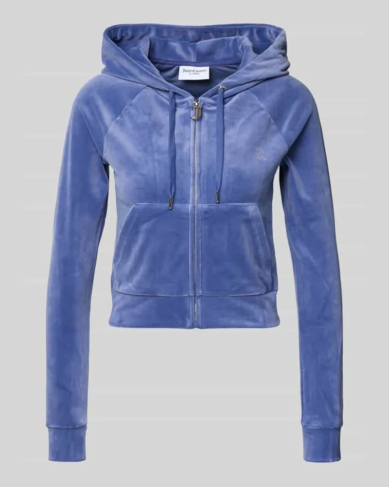 Juicy Couture Sweatjacke mit Kapuze Modell 'MADISON Rauchblau
