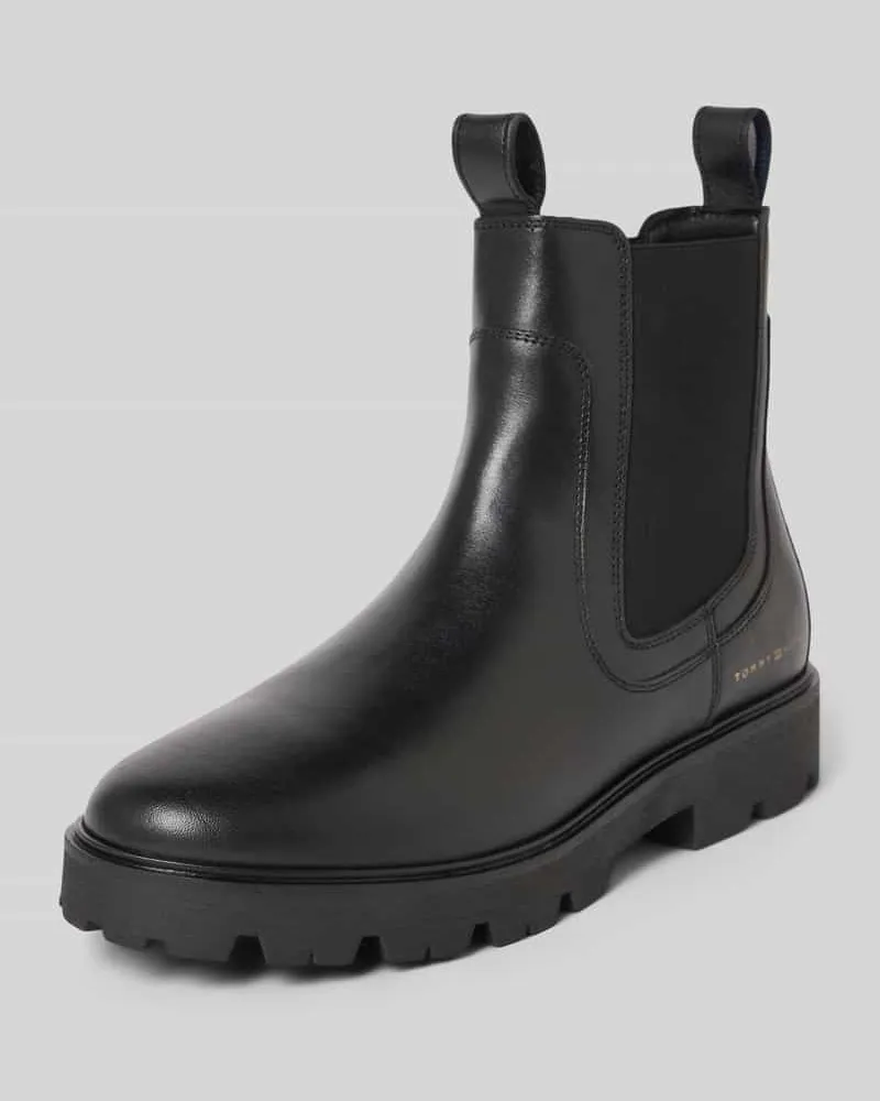 Tommy Hilfiger Chelsea Boots aus echtem Leder Black