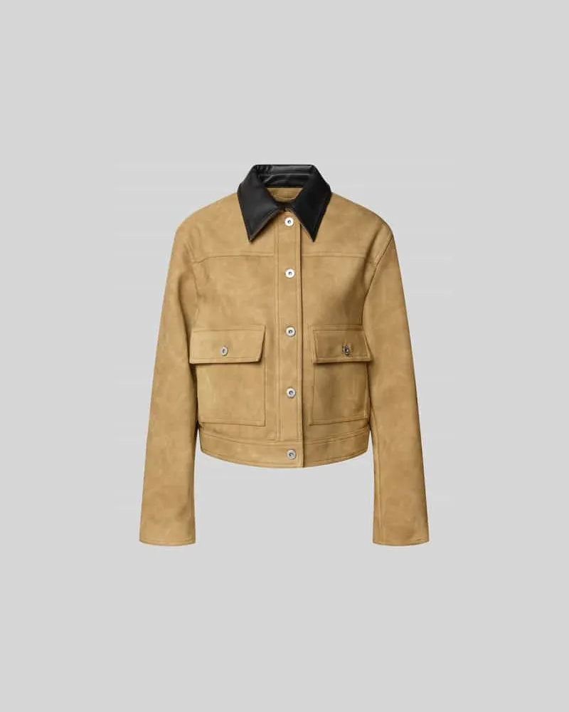 STAND Jacke mit Knopfleiste Sand