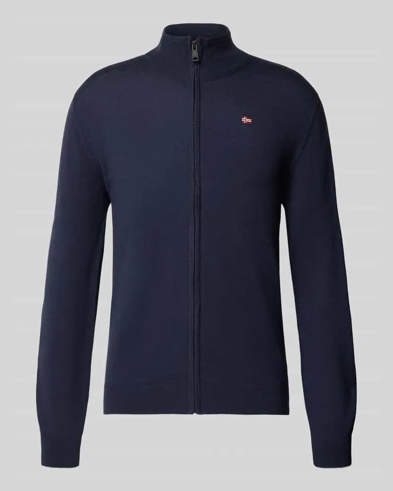 Napapijri Strickjacke mit Logo-Stitching Modell 'DAMAVAND Marine