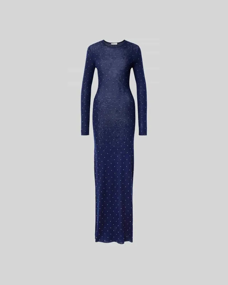 Paco Rabanne Maxikleid in semitransparentem Design Blau