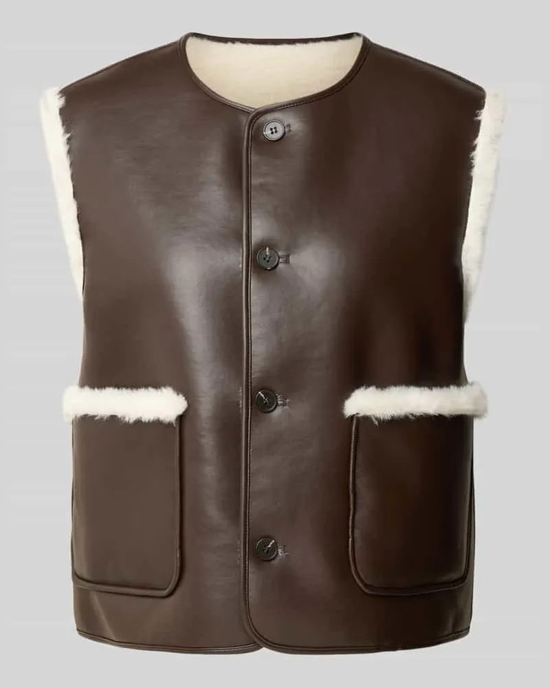 OPUS Weste mit Fellbesatz Modell 'Washearly Sand