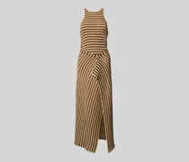 Maxikleid mit gerippten Abschlüssen