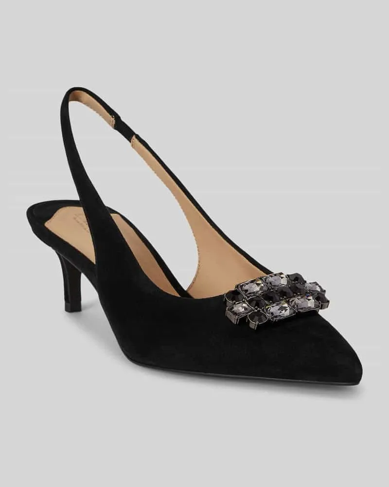 Ralph Lauren Pumps mit Strassapplikation aus Rindsnappa Black