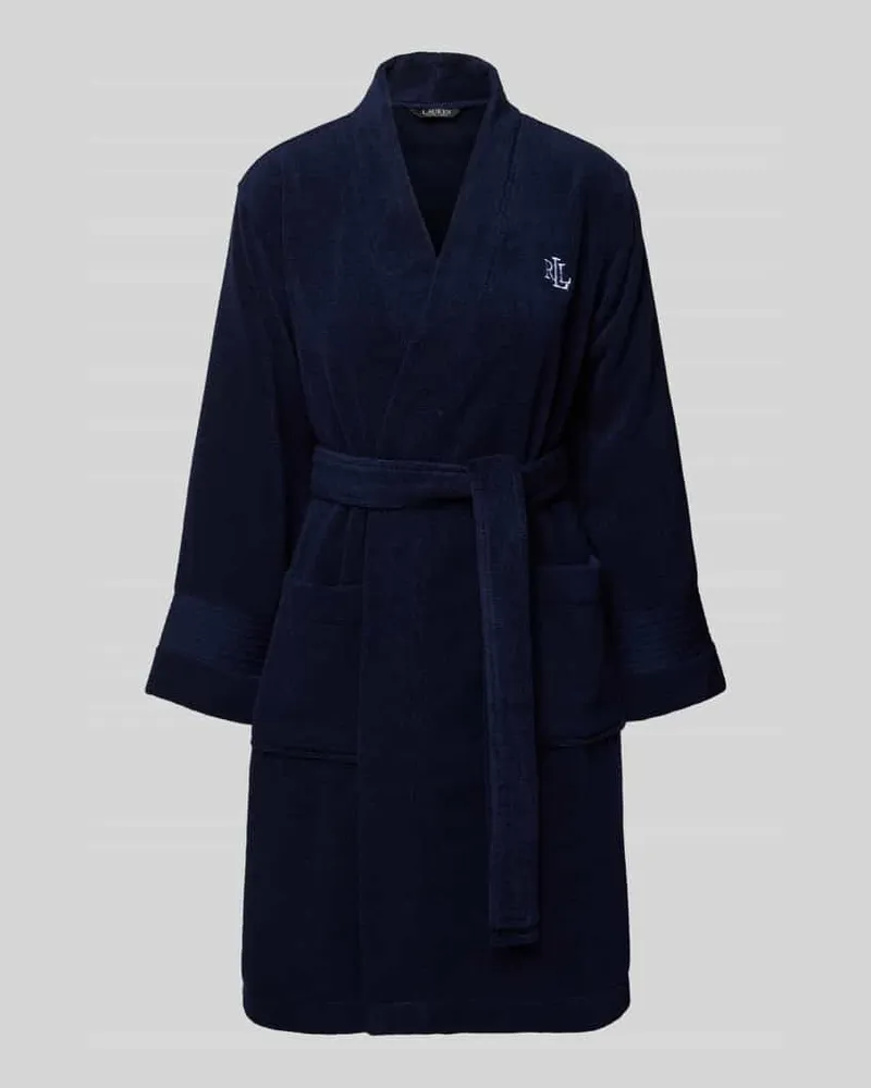 Ralph Lauren Comfort Fit Bademantel aus reiner Baumwolle Modell 'Core Greenwich Dunkelblau