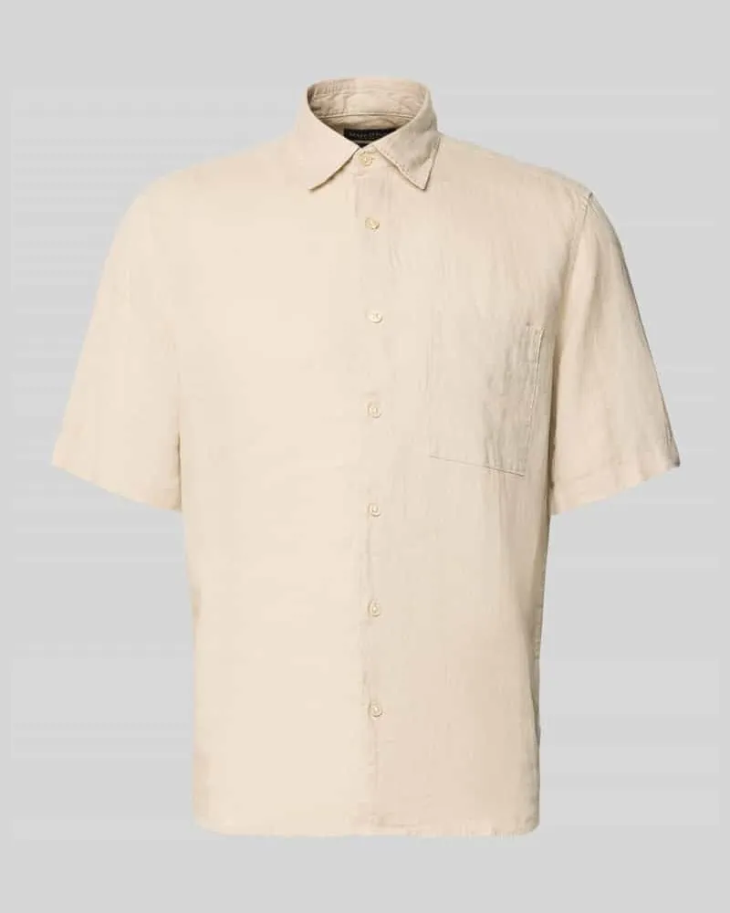 Marc O'Polo Regular Fit Freizeithemd aus reinem Leinen Ecru
