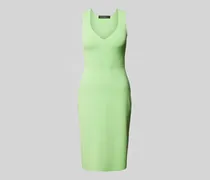 Knielanges Kleid aus Viskose-Mix in unifarbenem Design