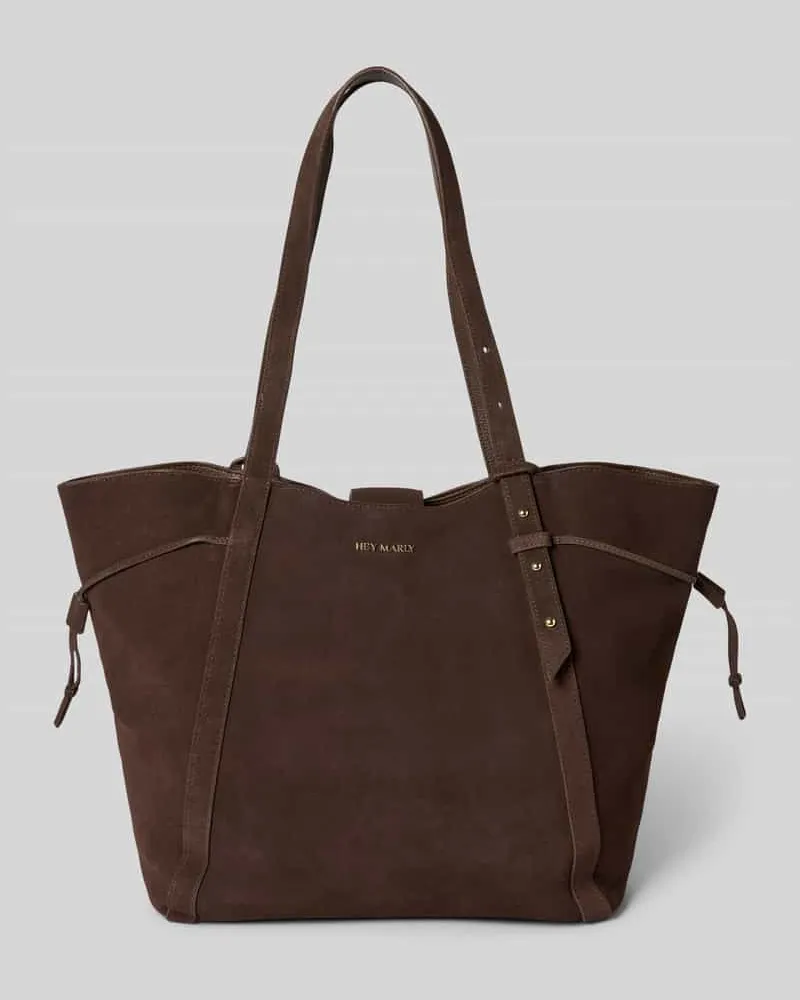 Hey Marly Shopper mit Label-Schriftzug Modell 'Pretty Wonder Dunkelbraun