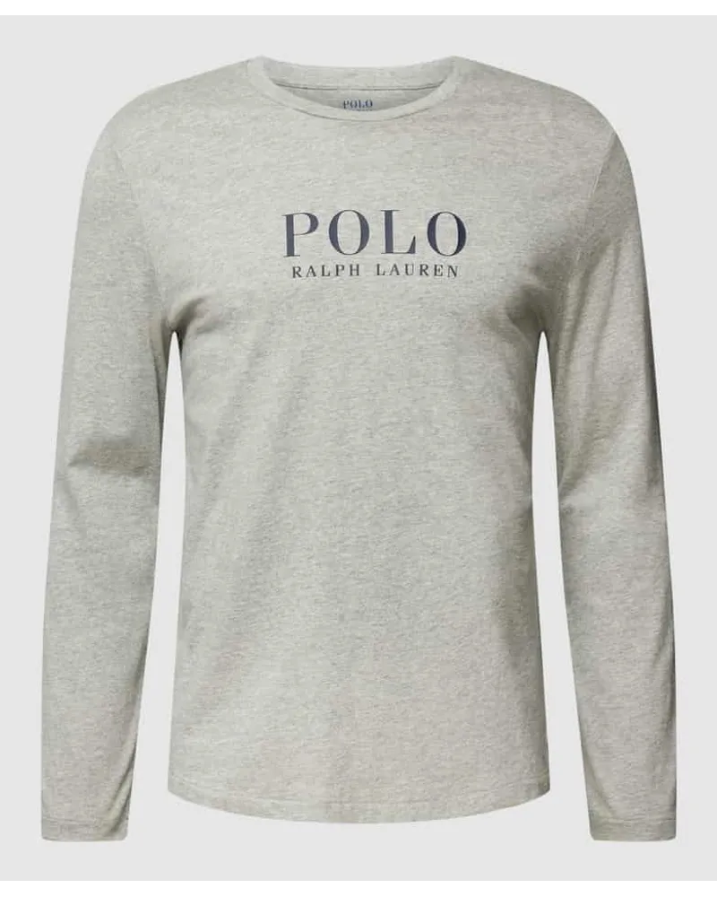 Ralph Lauren Longsleeve mit Label-Print Mittelgrau