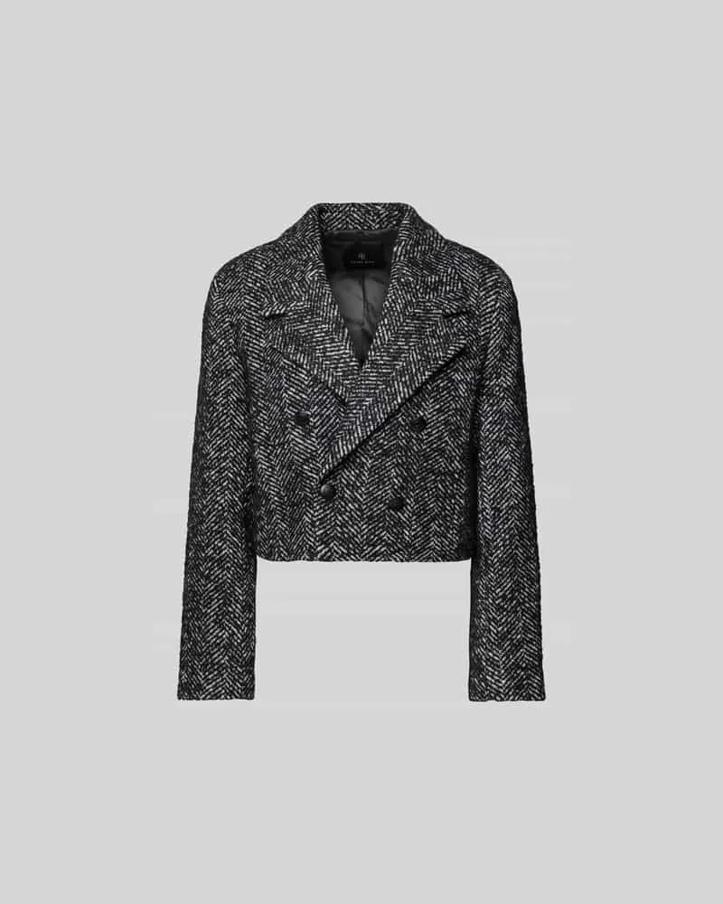 Anine Bing Cropped Blazer mit Reverskragen Dunkelgrau