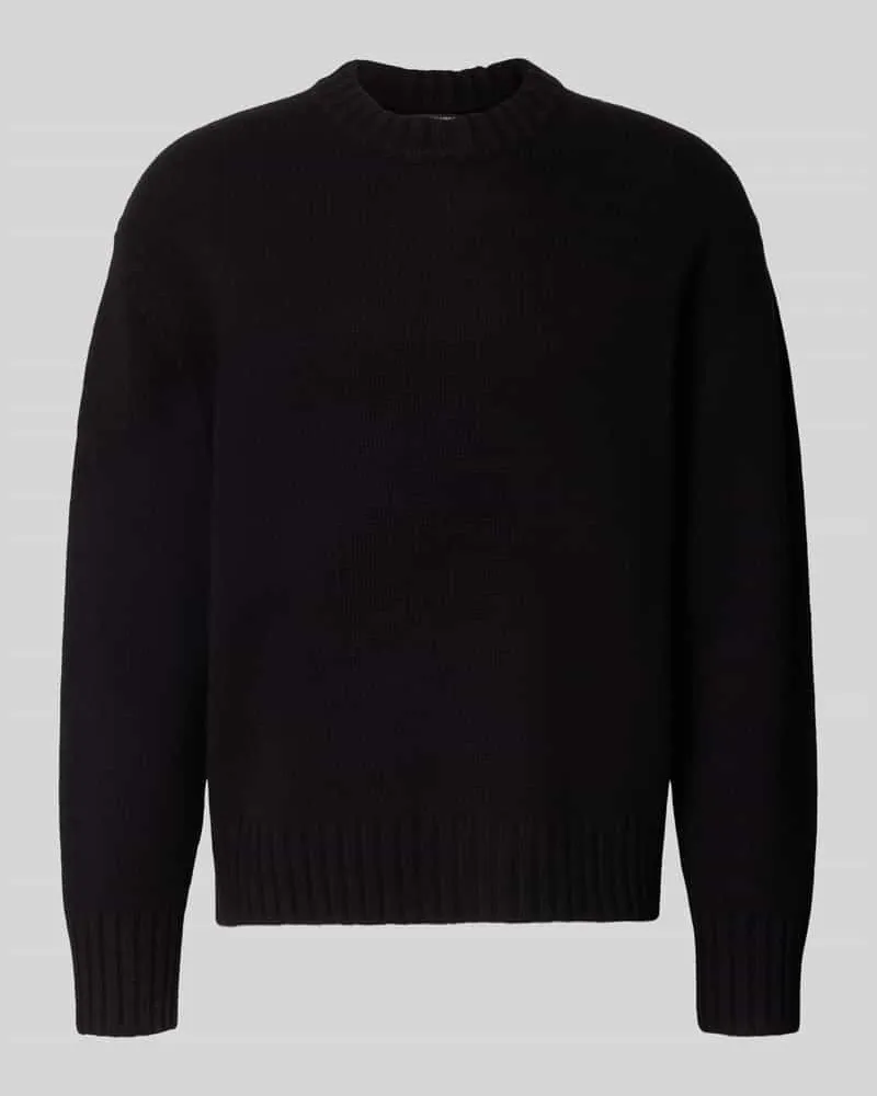 Antony Morato Relaxed Fit Strickpullover aus reiner Wolle Black