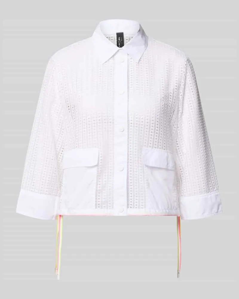 Marc Cain Regular Fit Blazer mit Pattentaschen und 3/4-Arm Weiss