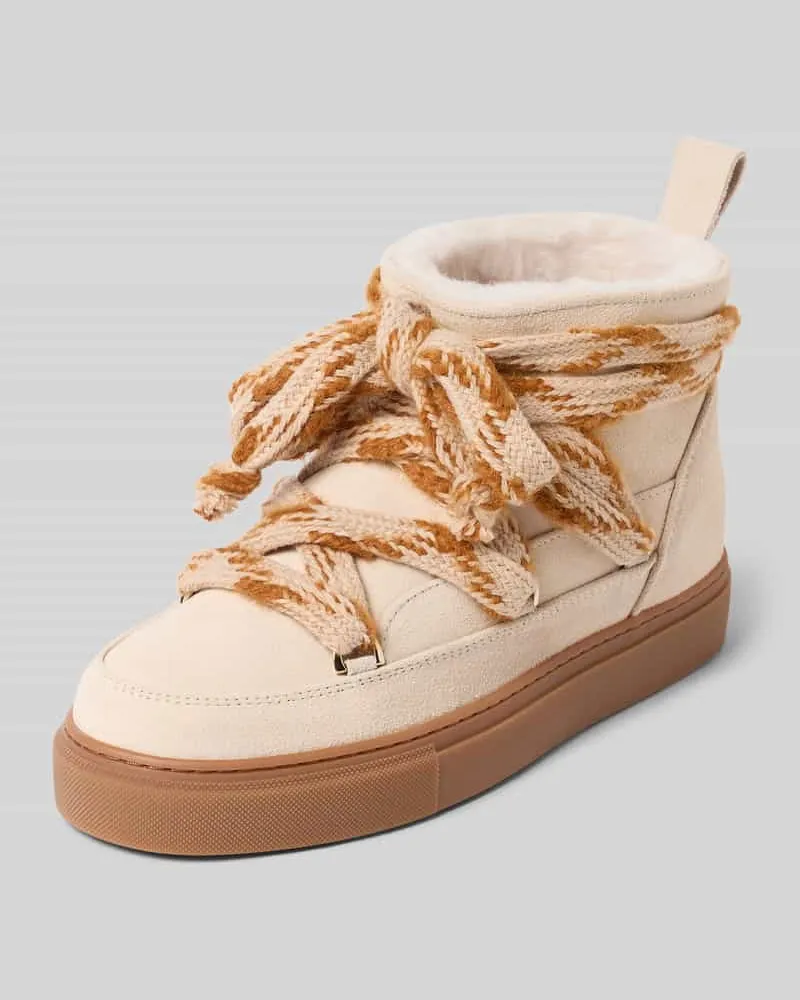 INUIKII Boots aus echtem Leder mit Schnürverschluss Beige