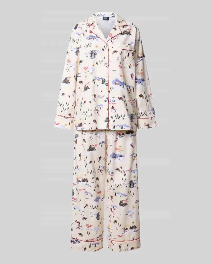 Ralph Lauren Regular Fit Pyjama-Set im 2-teiligen Set Offwhite