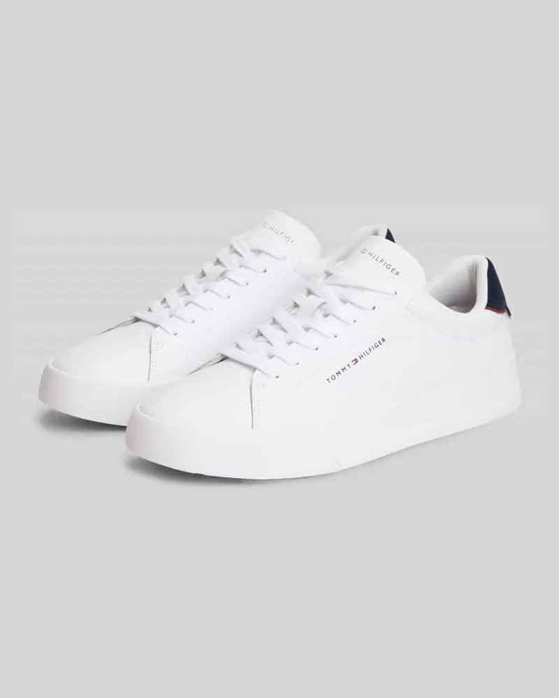 Tommy Hilfiger Sneaker aus Leder-Mix mit Label-Details Weiss