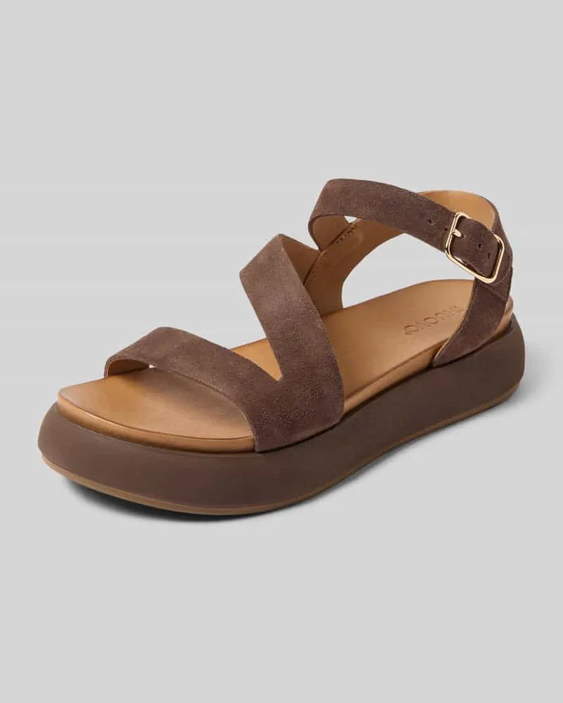 Inuovo Sandalette aus Leder Dunkelbraun
