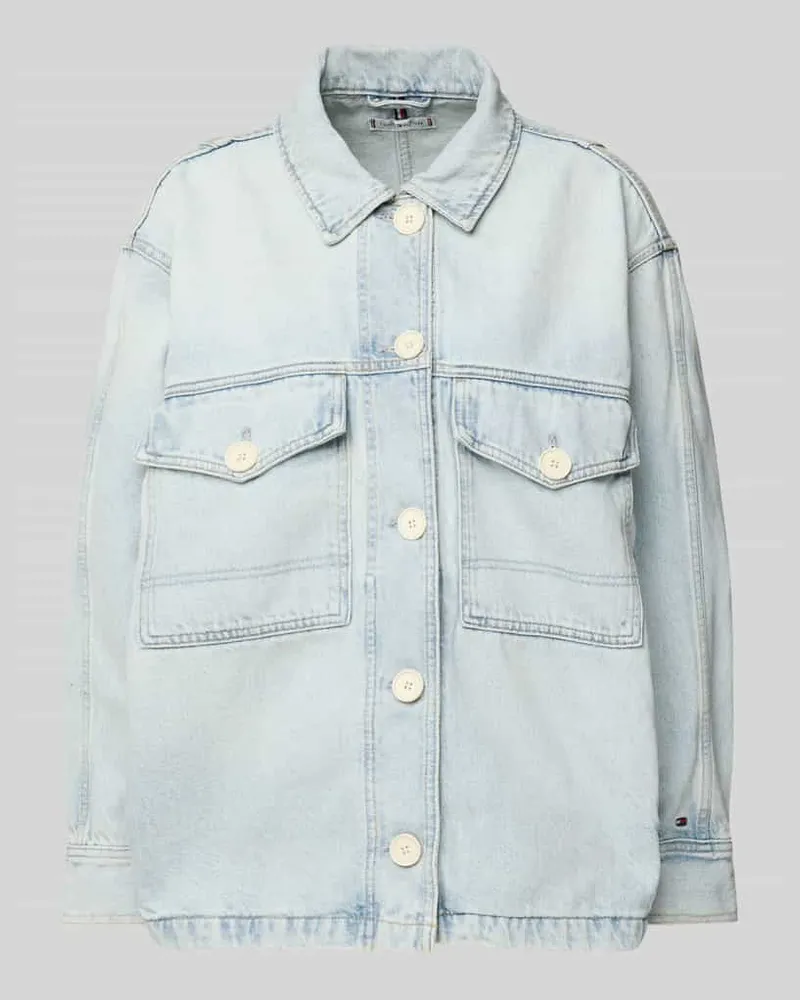 Tommy Hilfiger Oversized Jeansjacke aus Baumwoll-Lyocell-Mix Hellblau