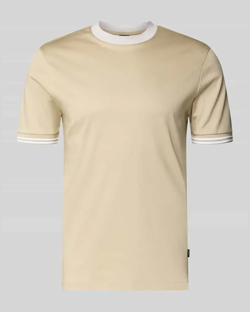 HUGO BOSS Slim Fit T-Shirt aus reiner Baumwolle Modell 'H-TESSLER 238 Beige