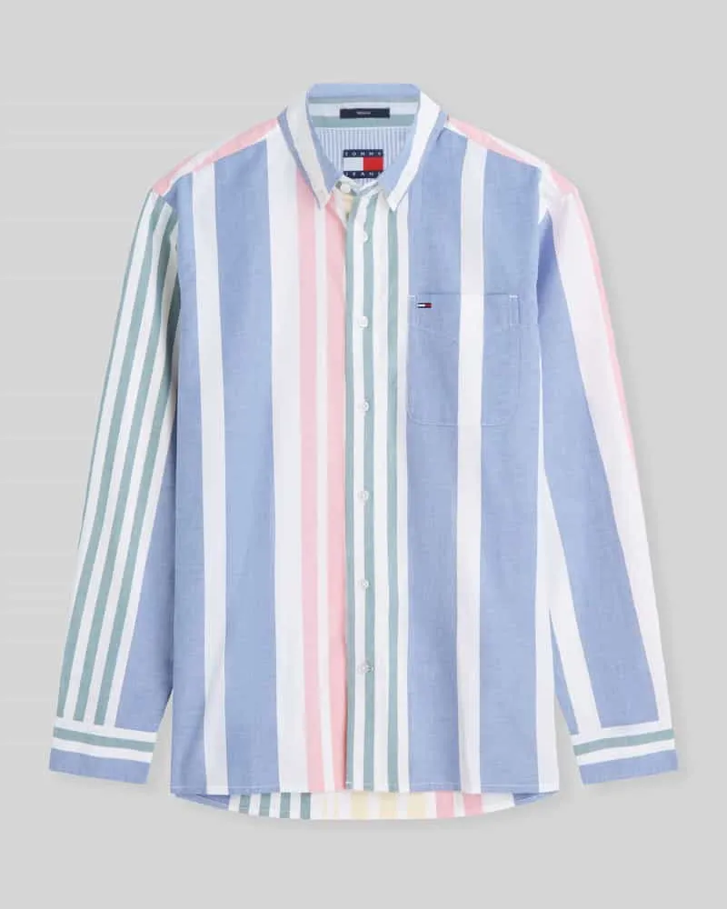 Tommy Hilfiger Relaxed Fit Freizeithemd aus reiner Baumwolle Bleu