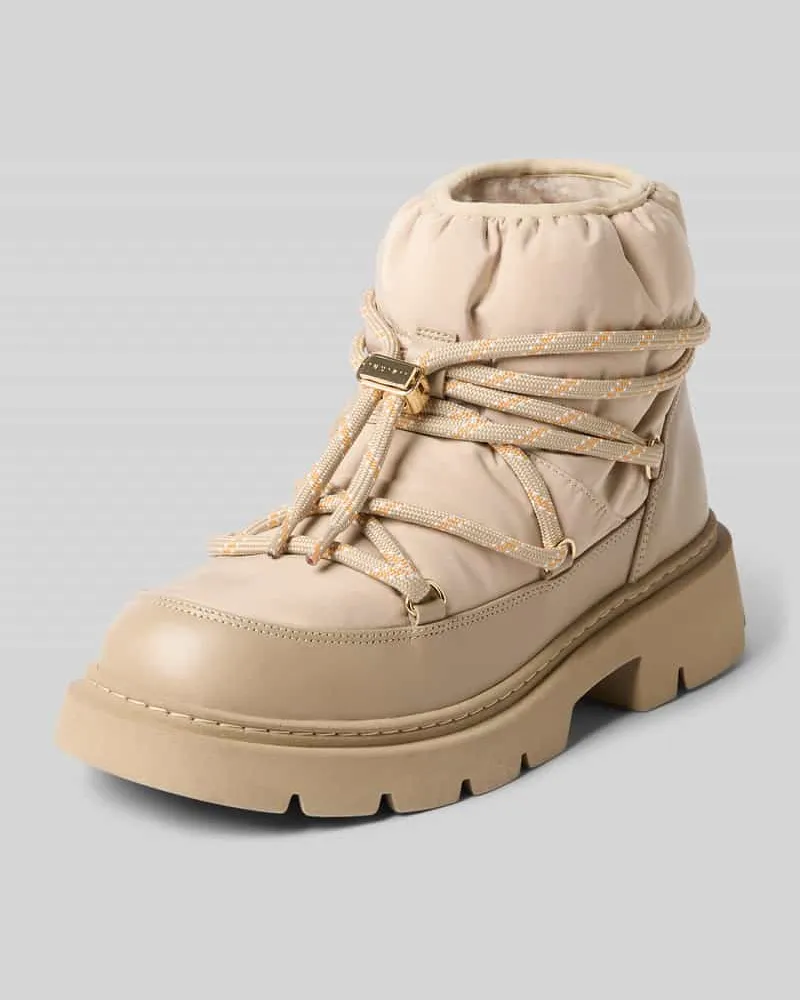 INUIKII Boots aus Rindsvelours mit Kordelschnürung Beige
