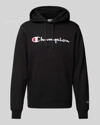 Champion Hoodie mit Label-Stitching Black