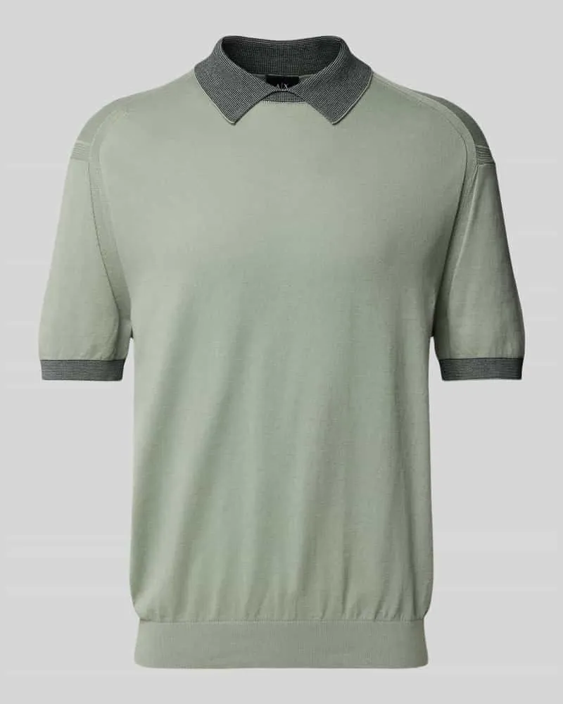 Armani Exchange Regular Fit Poloshirt mit Kontrastbesatz Mint