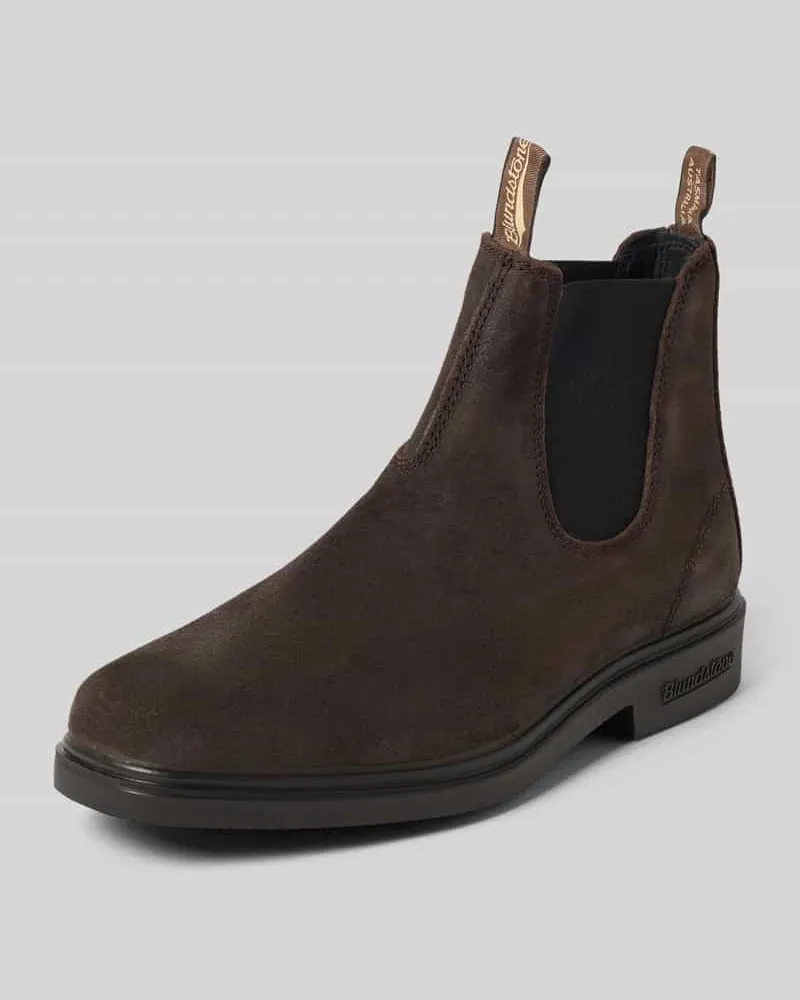 BLUNDSTONE Chelseas aus Rindsvelours mit Stretcheinsatz Dunkelbraun