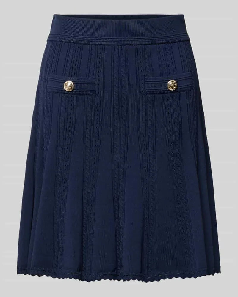 Guess Knielanger Strickrock aus Viskose-Mix mit Eingrifftaschen Marine