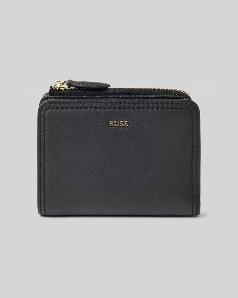 HUGO BOSS Portemonnaie aus echtem Rindsleder Modell 'LANAH SMALL WALLET Black