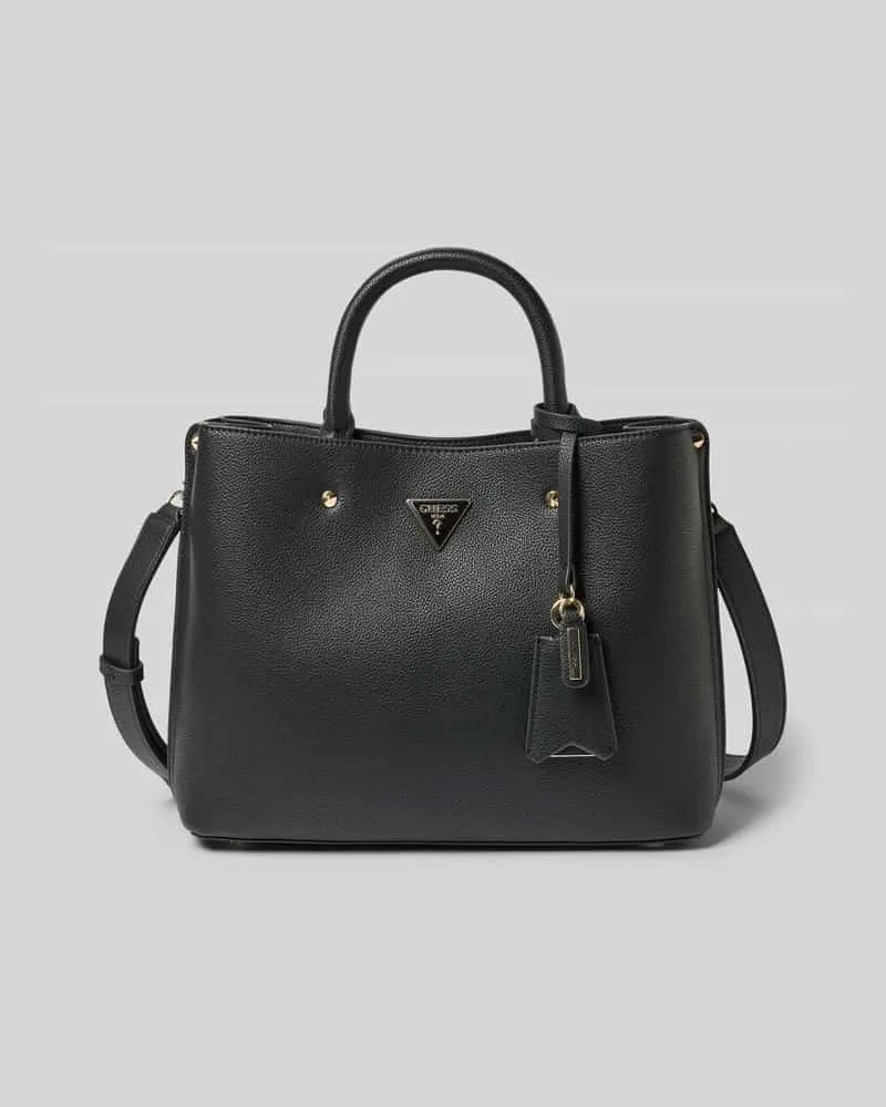 Guess Handtasche mit Label-Applikation Modell 'ECO MERIDIAN II Black