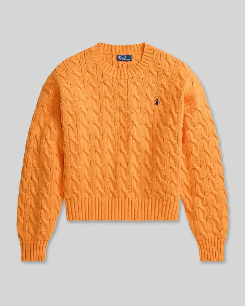 Ralph Lauren Regular Fit Strickpullover aus reiner Baumwolle Orange