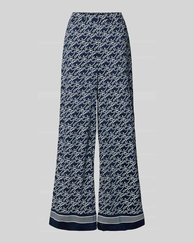 Tommy Hilfiger Wide Leg Hose aus Baumwoll-Seide-Mix Ecru