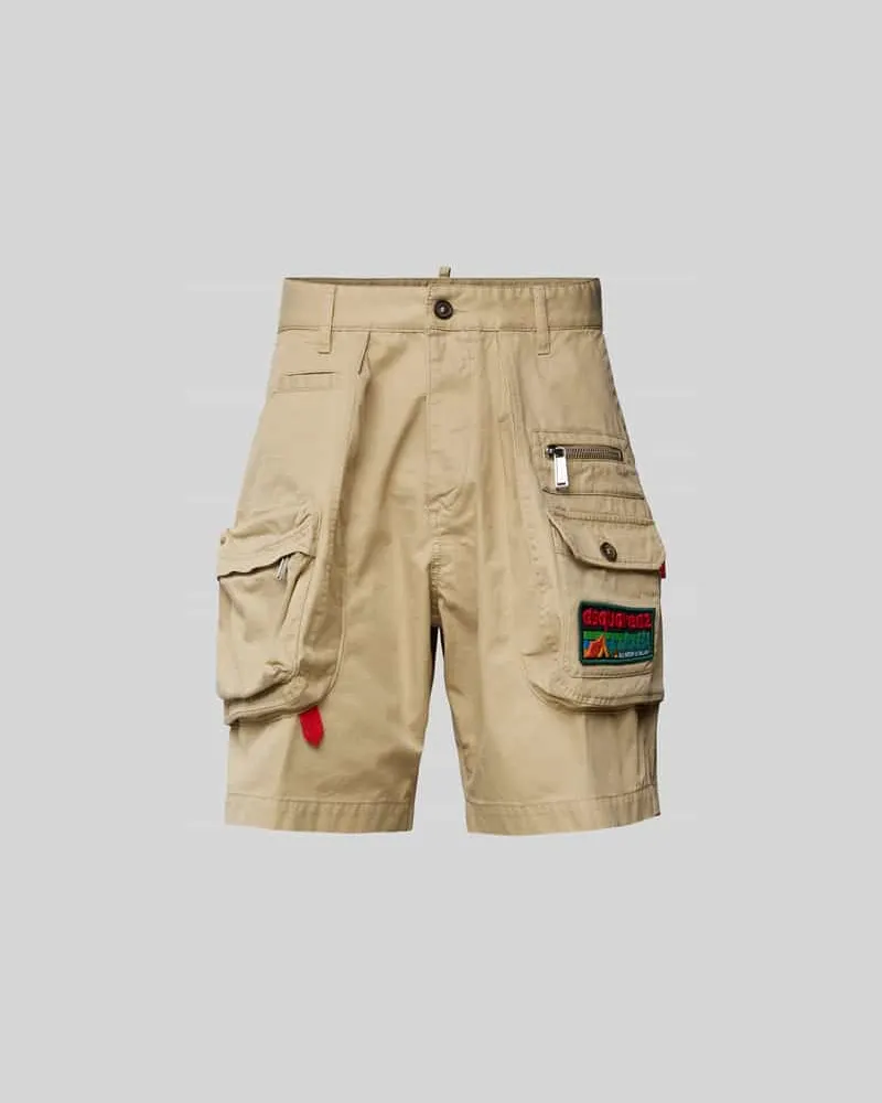 Dsquared2 Loose Fit Cargoshorts mit Label-Patch Beige