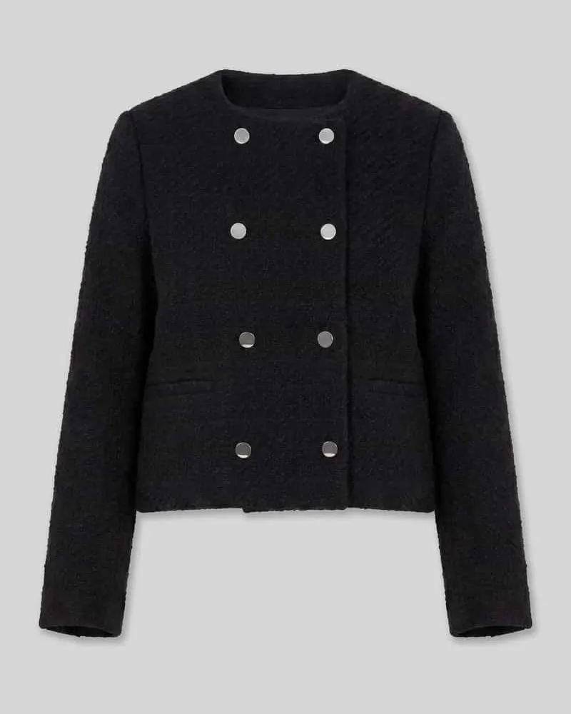 Calvin Klein Regular Fit Kurzblazer mit Woll-Anteil Black