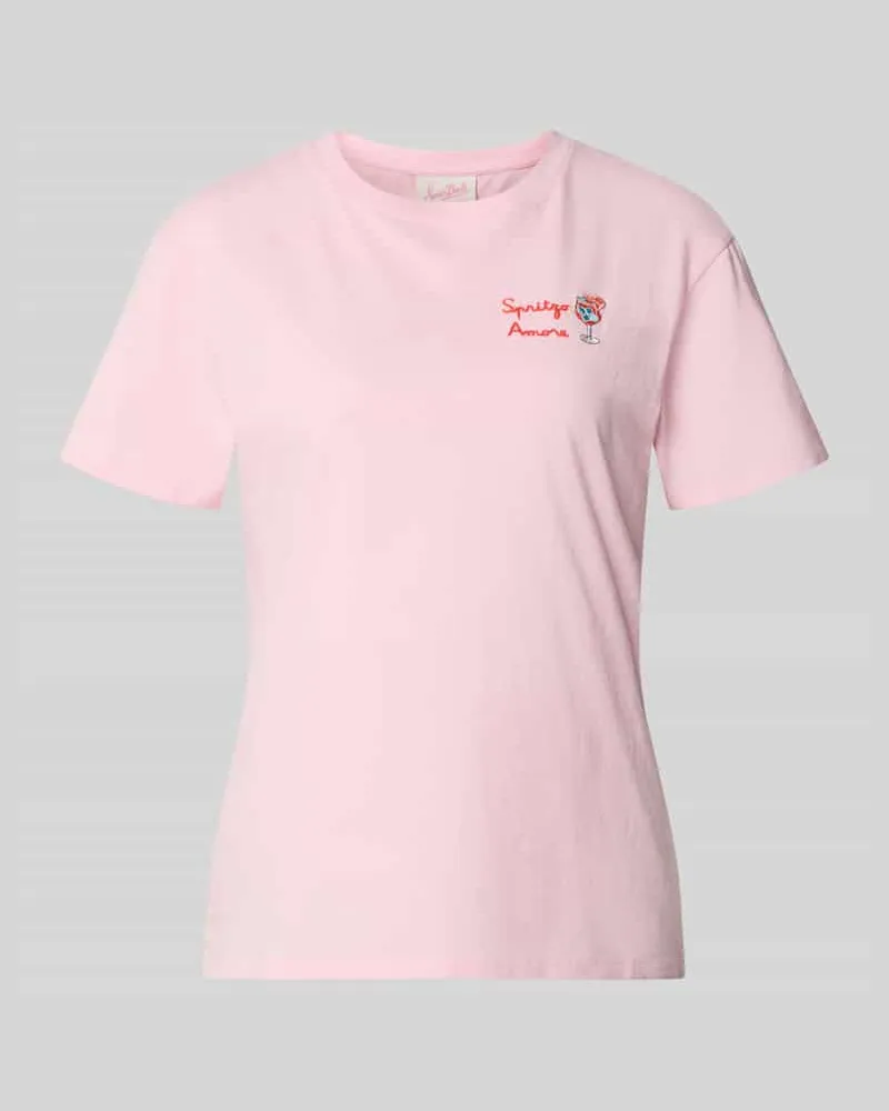 MC2 Saint Barth T-Shirt mit Motiv- und Statement-Stitching Modell 'EMILIE Rosa