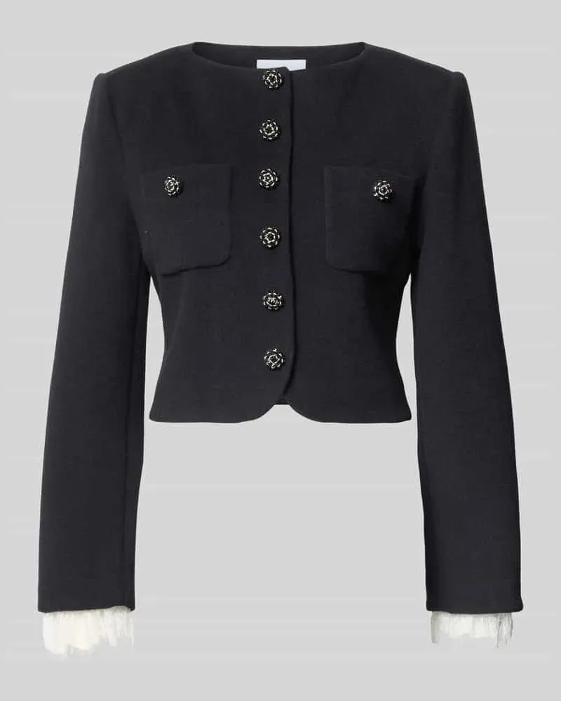 Self-Portrait Jacke aus Woll-Mix mit Kaschmir-Anteil Black