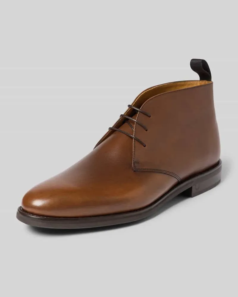 Henry Stevens Halbschuhe mit Schnürverschluss Modell 'Marshall Cognac