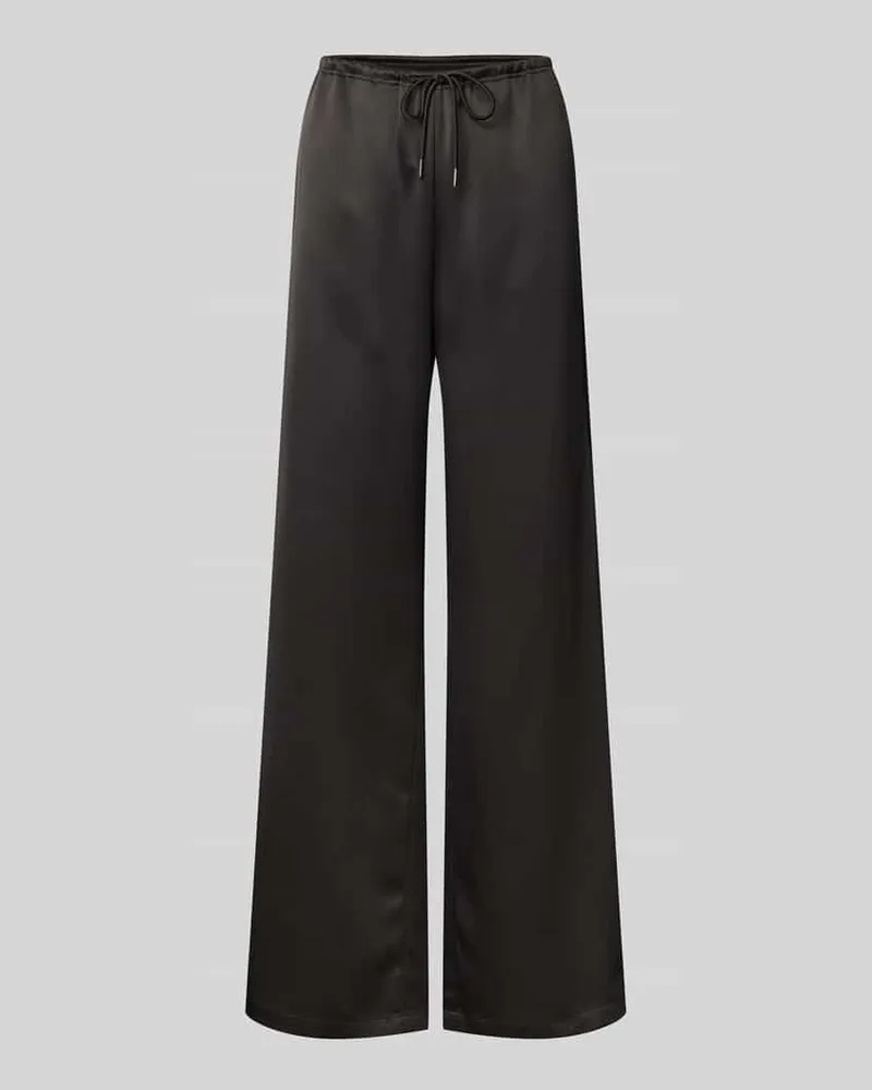 Juvia High Waist Stoffhose mit Satinschimmer Black