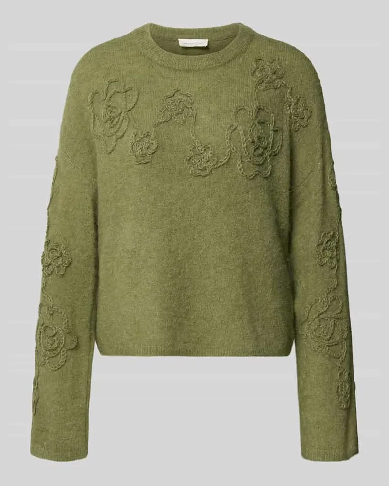 MOSS COPENHAGEN Strickpullover mit Stitchings Modell 'Miabelle Hope Oliv