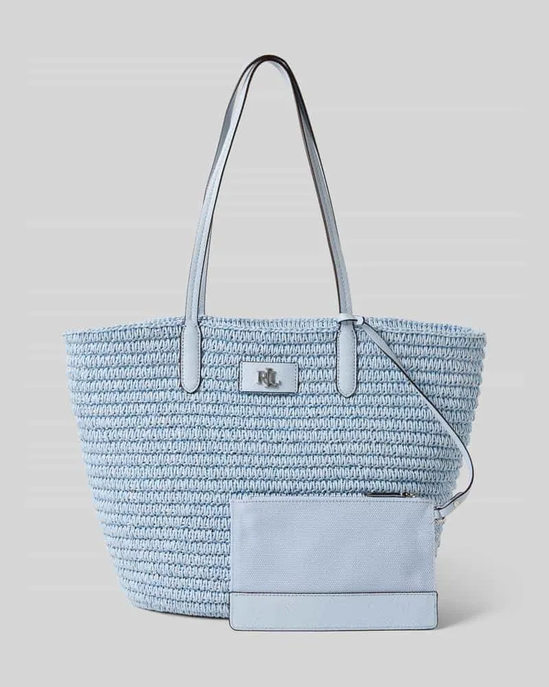 Ralph Lauren Shopper mit Label-Applikation Modell 'BRIE Hellblau