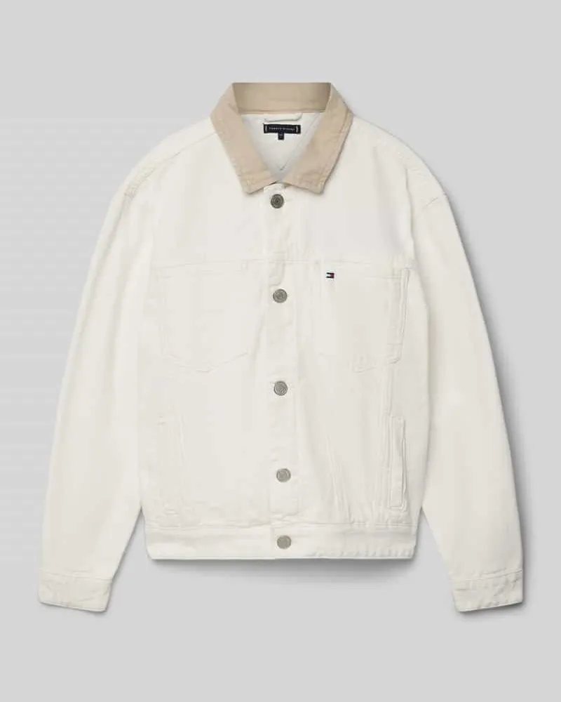 Tommy Hilfiger Oversized Jeansjacke aus reiner Baumwolle Offwhite