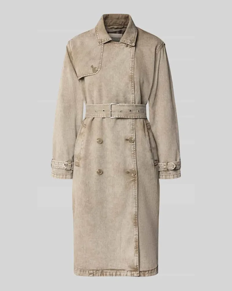 khujo Zweireihiger Mantel mit Gürtel Modell 'HERA Beige