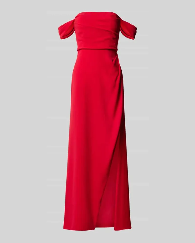Vera Wang Abendkleid mit seitlicher Raffung Modell 'BORIE Rot