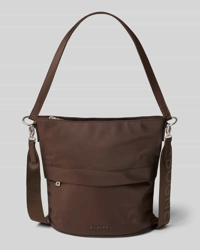 Bogner Handtasche mit Logo-Applikation Modell 'Heather Dunkelbraun