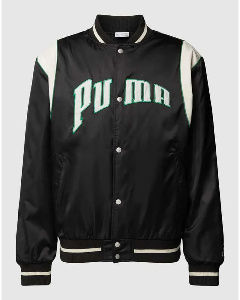 Puma Sweatjacke mit Label-Print Black