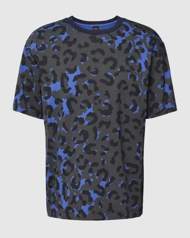 HUGO BOSS T-Shirt mit Animal-Print Modell 'Leopard Flieder