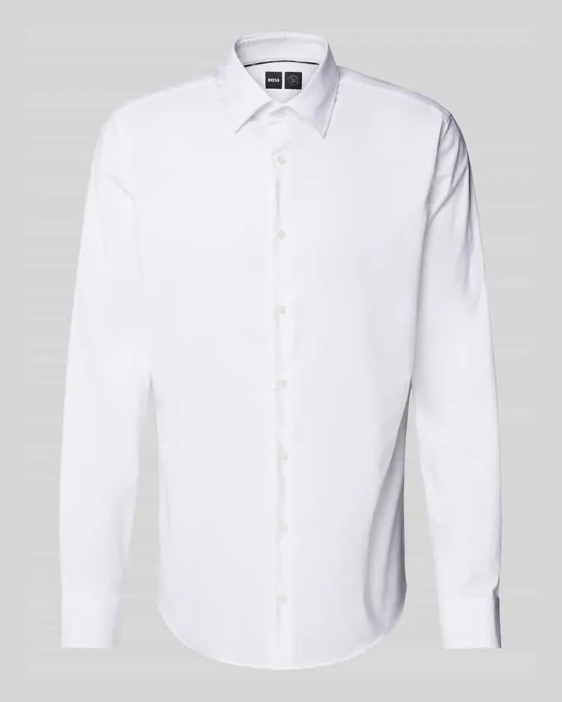 HUGO BOSS Regular Fit Businesshemd mit extra langem Arm Modell 'JOE Weiss
