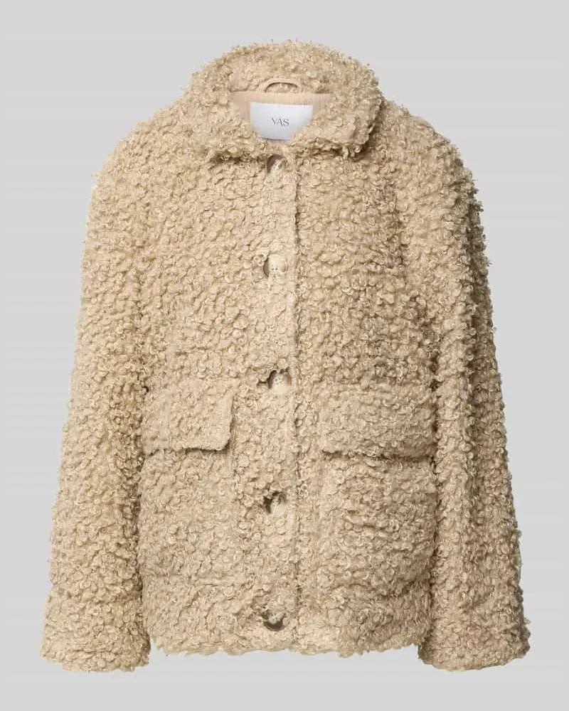 Y.A.S Jacke aus Teddyfell mit Pattentaschen Modell 'PELICO Beige