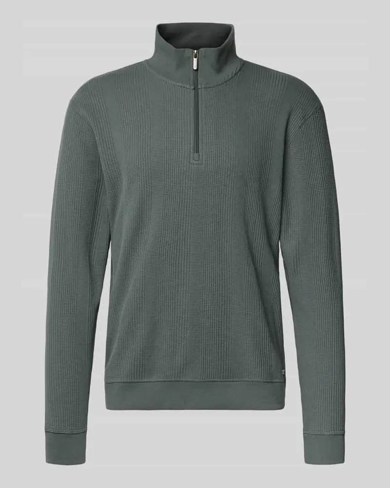 HUGO BOSS Regular Fit Sweatshirt aus Baumwoll-Mix Schilf