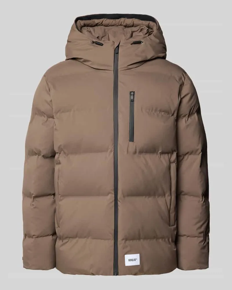 khujo Regular Fit Steppjacke mit Kapuze Modell 'SILAS Taupe